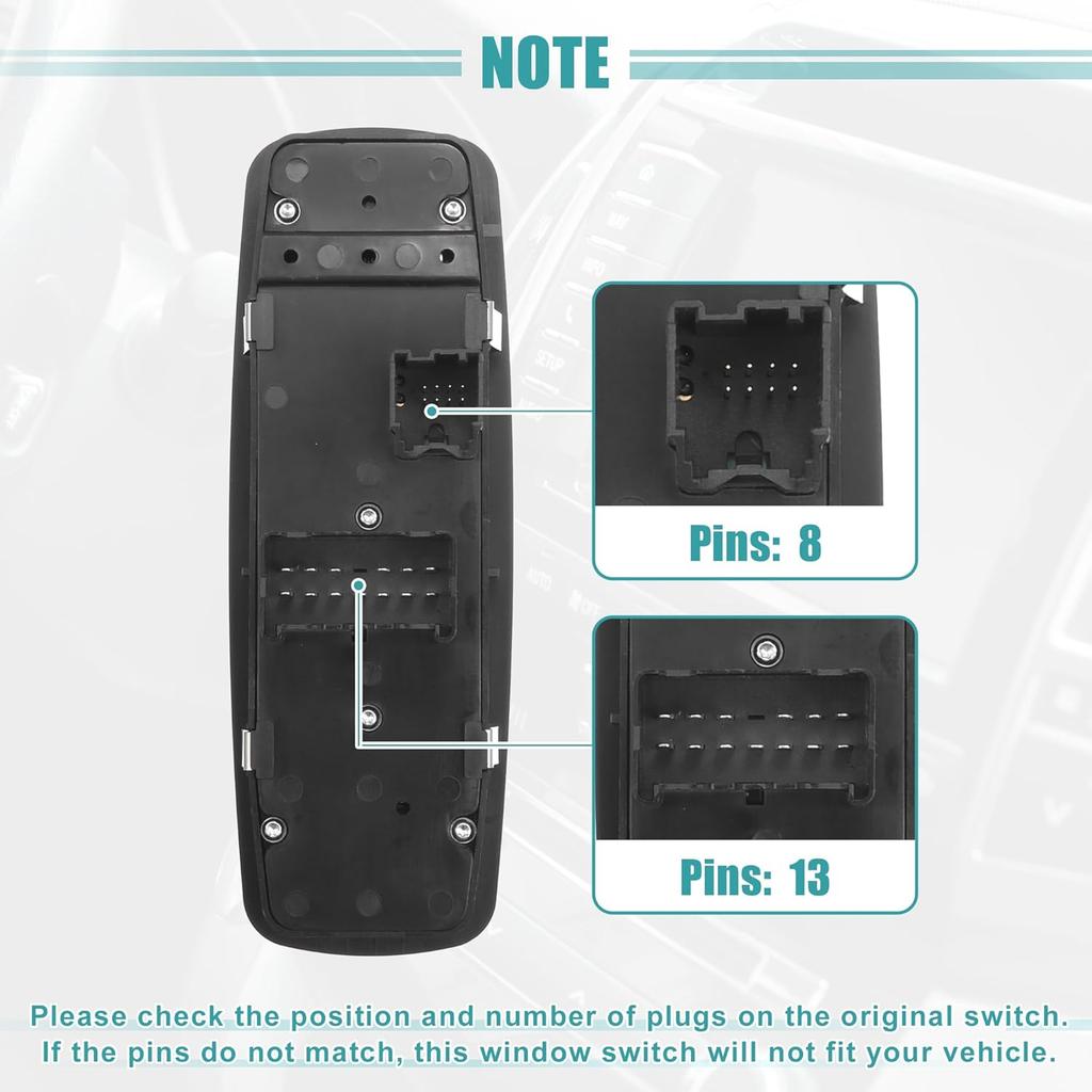 ACROPIX Front Left Driver Side Auto Master Power Window Switch Fit for Dodge Dart 2013-2016 No.68271217AA/56046568AC - Pack of 1 Black