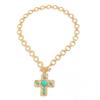 IngeSight.Z Vintage Large Jesus Cross Pendant Choker Necklace Women Punk Hollowout Metal Chunky Chain Neck Jewelry Accessories