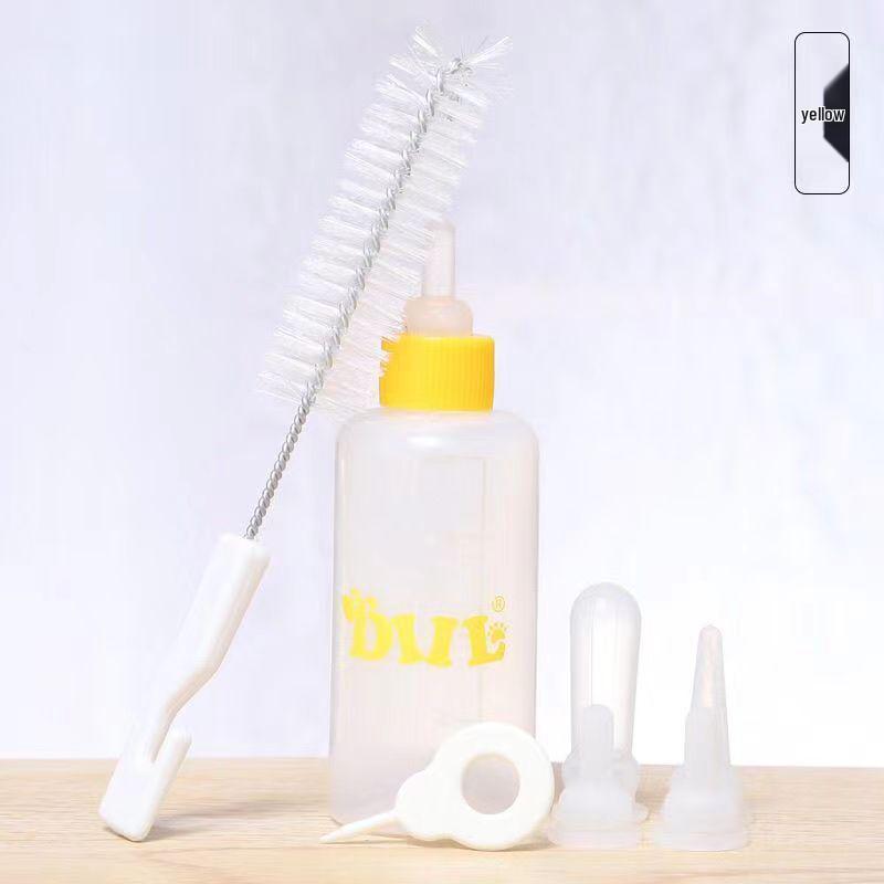 Set hrănire nou-născut: Biberon cu tetină moale pentru pisoi și căței