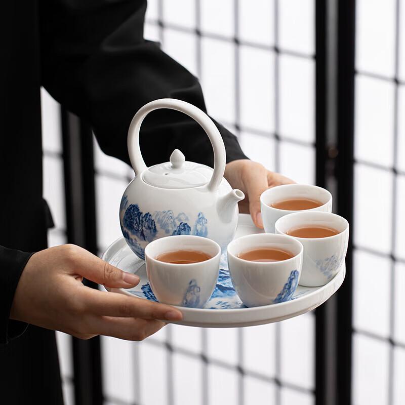 Chinese Blue and White Porcelain Kung Fu Tea Set