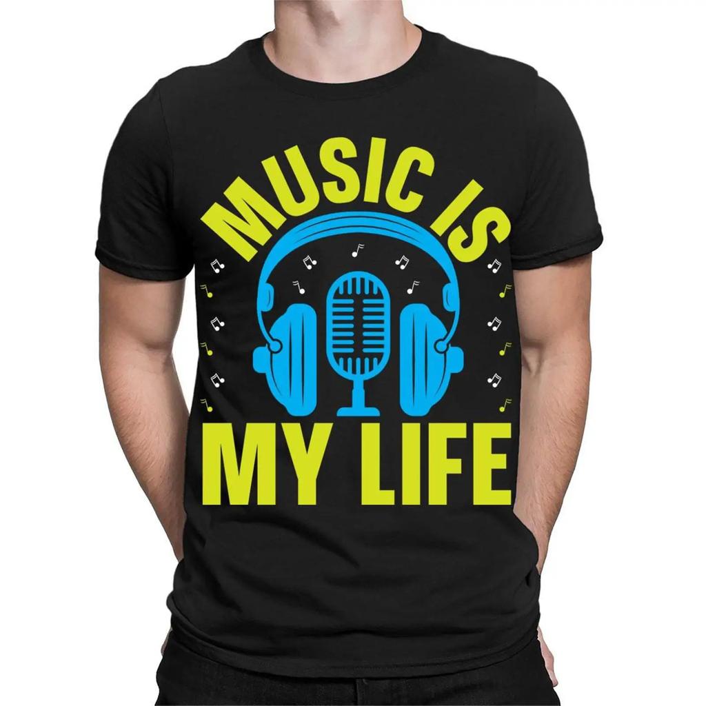 Music Is My Life Headphones Classic Musical Party T Shirt Ta 89 Vintage Slightly Top For Everyday Wear Casual Unisex