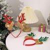 Whimsical Antler Christmas Headband With Cozy Plush Ears For Outfits Festive