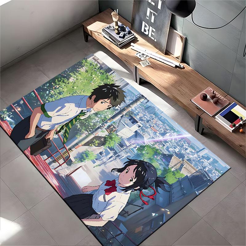 Anime Style Cityscape Carpet suitable as a non-slip mat for the living room or bedroom sofa
