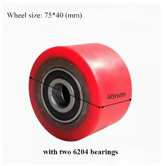 75*40mm PU with Bearings 6204 Hydraulic Pallet Truck Wheels Hand Pallet Truck Wheel