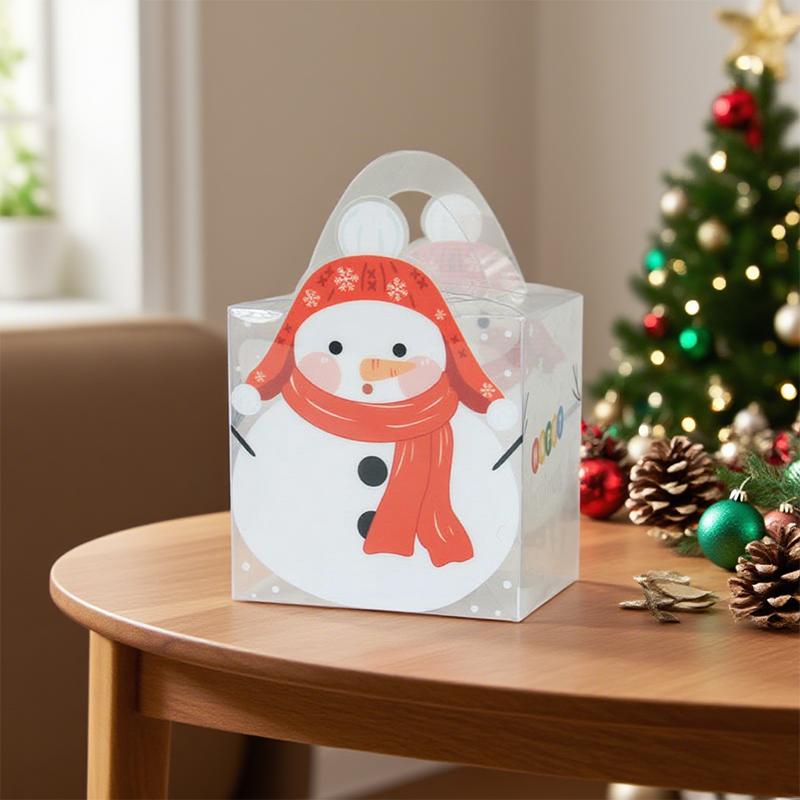 WTEMPO Hand-held Clear Christmas/Christmas Eve Gift Boxes Gifts Holding & Displaying Boxes Christmas Party Decor Favor Treat Boxes