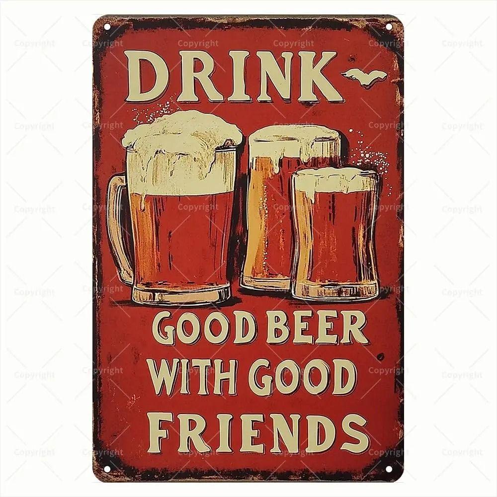 HD Metal Tin Sign Vintage Funny Beer Bar Wall Decor Retro No Working Steak Timer Alcohol Sign for Man Cave Pub Bar Kitchen Dec