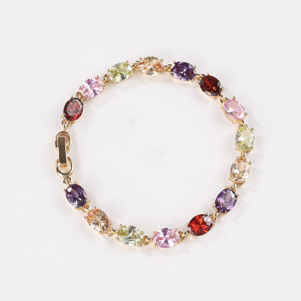 18K De Oro Gold Plated Cubic Zirconia Copper Pro Mayor Pulsera De Mujer Fashion Jewelry Custom Diamond Women Bracelet
