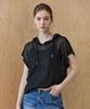 M.GRAF See-Through Mesh Loose Fit Batwing Hooded Knit