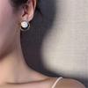 Geometric Hollow Pearl Earrings Women's Stud Earrings For Party Birthday Show Elegant Alloy Earrings For Special Occasions