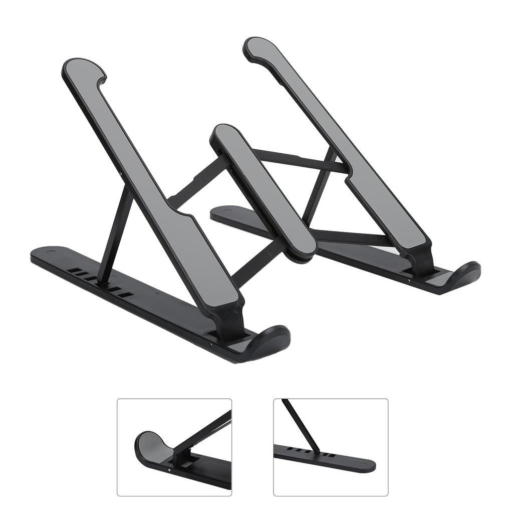 Stojan na notebook 6úrovňový chladicí držák Stolní monitor Skládací zvedací deska Zvyšovací rám Černý