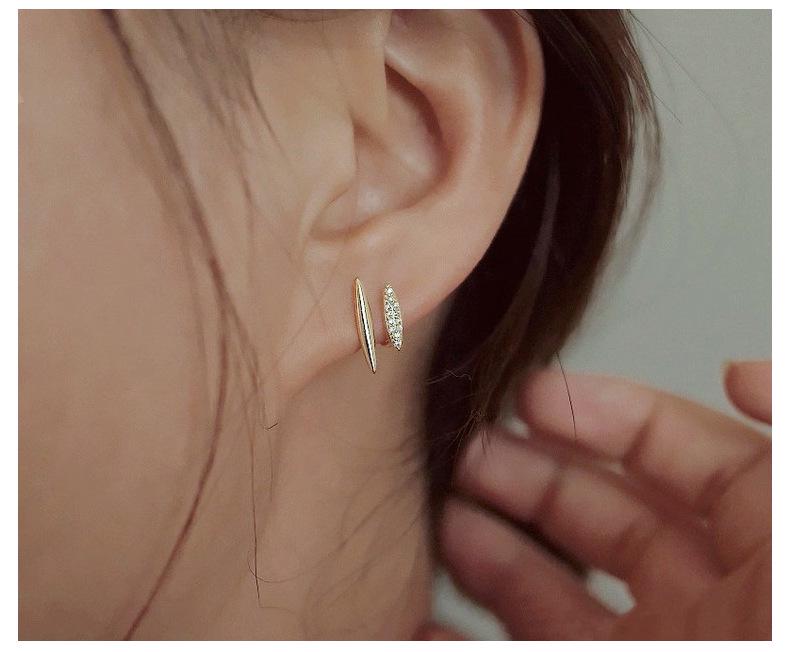 14K Vergoldete Sterlingsilber Doppelreihige Geometrische Ohrstecker für Damen - Einzigartiges Design, High-End Leichter Luxus Sommerstil