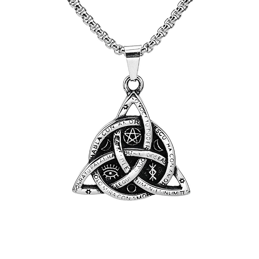 Classic Vintage Odin Trinity Nordic Rune Pendant Necklace For Men Women Viking Witch Celtic Knot Necklace Fashion Amulet Jewelry