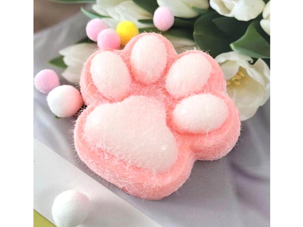 Large cat paw anti-stress squishy cat toy with hair squeeze MIX