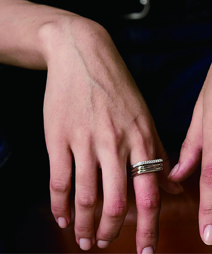 Grasse Matinee Triple Bar Set Ring Silver