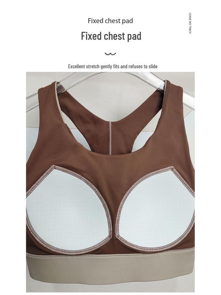 Autumn-Winter Colorblock Sports Bra: High-Intensity Support for Running & Yoga