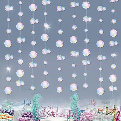 3M Bubble Garlands Kids Mermaid Birthday Party Decoration Hanging Banner Under The Sea Ocean Party Supplies Baby Shower Wedding