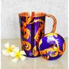 Bedruckter Kupferkrug, Paisleymuster, Aufbewahrung & Servieren von Wasser, Yoga Ayurveda Heilung, 1500 ML