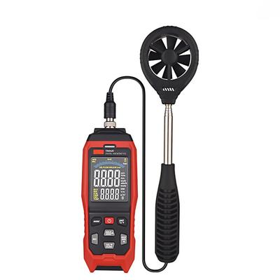 TA642C Anemómetro Digital Pantalla LCD con Retroiluminación Midiendo Velocidad del Flujo de Aire Temperatura del Viento Medidor de Velocidad del Viento Portátil