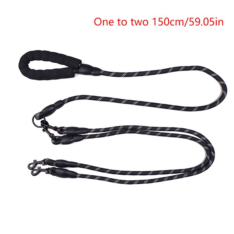 With Foam Handle 2/3 Way Pet Leash Nylon Detachable Two Heads Dogs Leash Durable 150Cm Dogs Traction Rope Walking The Dogs