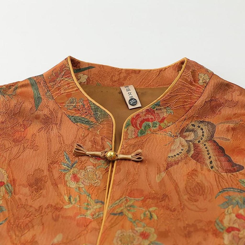 Women's Retro Print Sleeveless Mandarin Collar Vest - Spring/Autumn Fashion