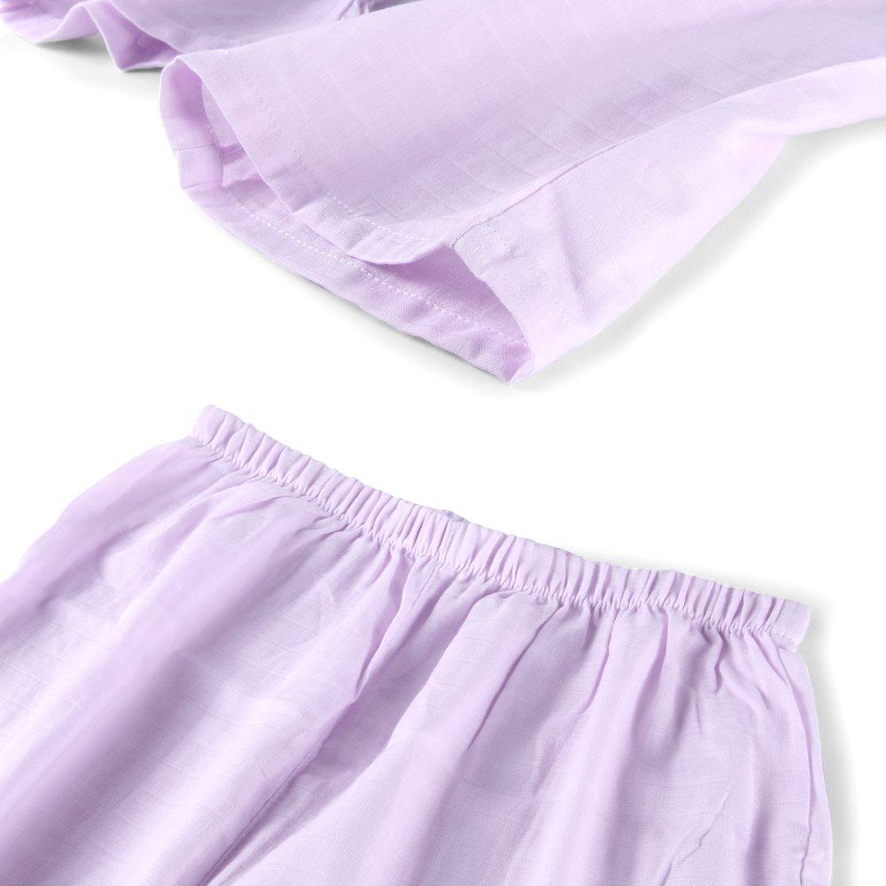 Diosn Long Sleeve Pajama Double Gauze with Plum Embroidery and Open Perfect for and Travel Size M Women's Set, Lace, Front, 100% Cotton, Spring,