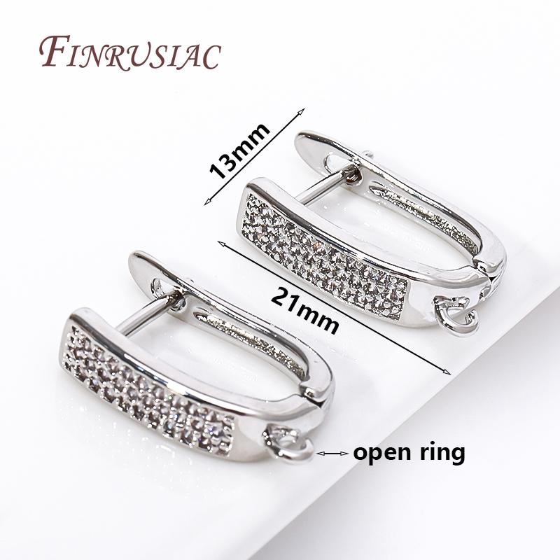 18K Gold Plated Eingelegte Zirkon Ohrhaken Verschlüsse Beschläge Ohrbügel Haken Für Handgemachte DIY Ohrringe Schmuckherstellung Zubehör