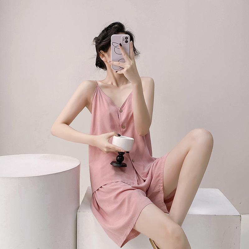 New 1011 Japanese Cotton and Silk Suspender Nightdress Women's Spring Thin Pajamas Loose Long Princess Style Loungewear