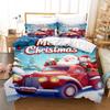 Santa Claus Christmas Gifts With Pillowcase Duvet Cover Set Bedding Full Cute Printed Cartoon Quilt Cover Home