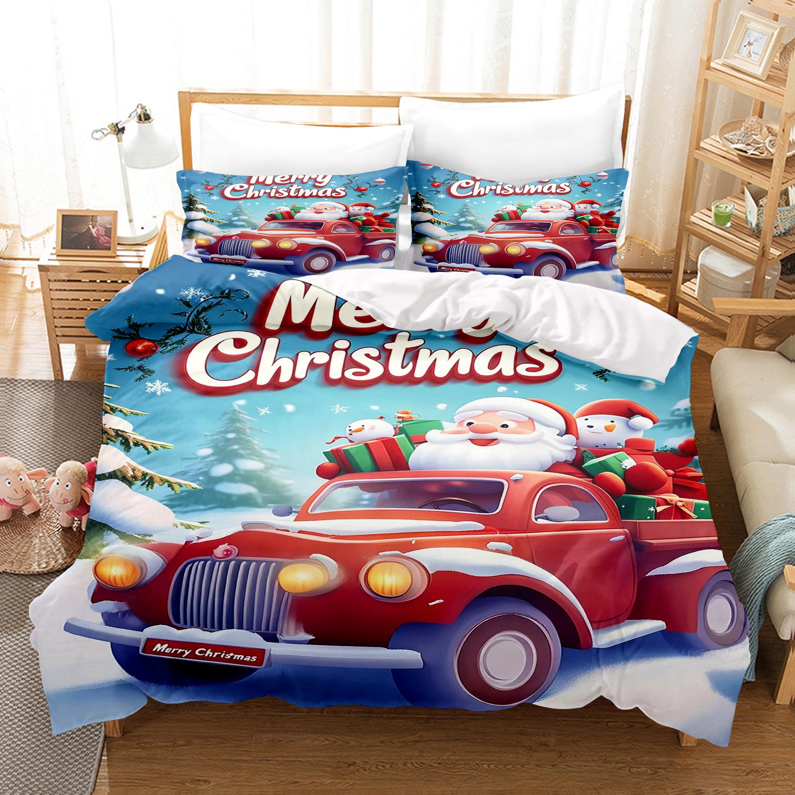 

Comforter Santa Claus Christmas Gifts With Bedding Full Cute Printed Cartoon Home Comforter (quilt)-EU Single(135*200cm)3pcs