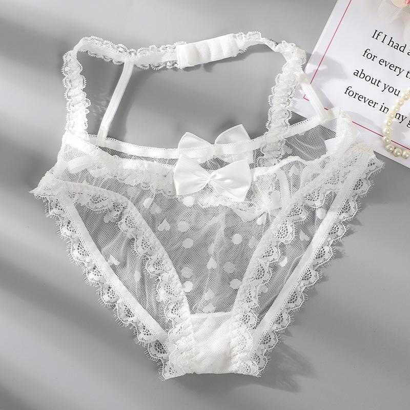 TERMEZY High Waist Amazing Mesh Panties Lace Sexy Underwear Women Transparent Hollow Out Lingerie Bow G Strings Intimates