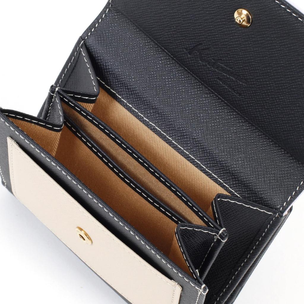 Kitamura PH0785 Tri-Color Bifold Wallet, Dark BlueLavender [Navy] 10231