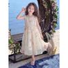 Robe florale rose douce pour filles - Robe de princesse d'été pour enfants
