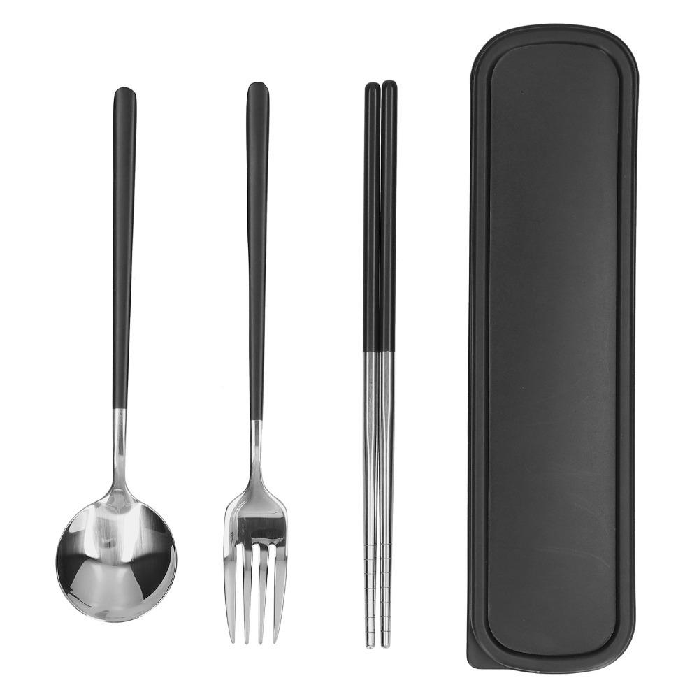 3Pcs with Box Tableware Kit Polishing Travel Kit Reusable Portable Utensils Outdoor Dining