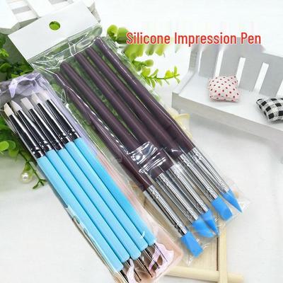 Silicone Embossing Pen Set: 5 Soft Tip Clay Tools for Mark Removal, Nail Art, Carving, Stamping, Double-Ended Smudge Pens
