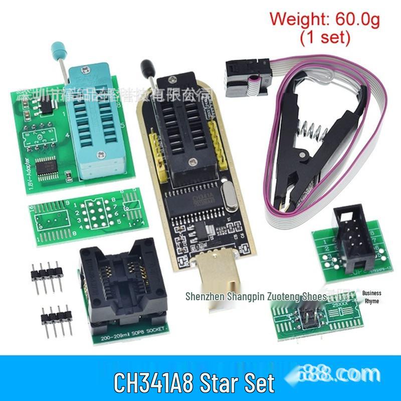CH341A/CH341B Programmer Set with SOP8 BIOS 8-Pin Universal Test Clip