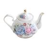 Ergonomic Handle Ceramic Teapot With Floral Pattern And Gold Trim Porcelain Tea Pot Suitable For Gifting