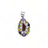 Multi Gemstone 925 Sterling Silver Pendant Necklace