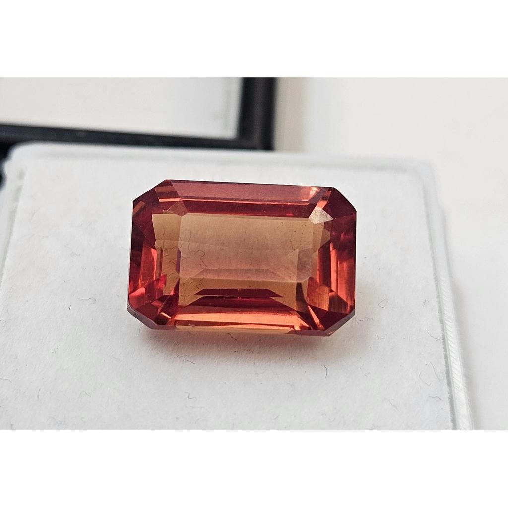Emerald Cut Natural Padparadscha Sapphire 7-8 Ct Fabulous Certified Gemstone