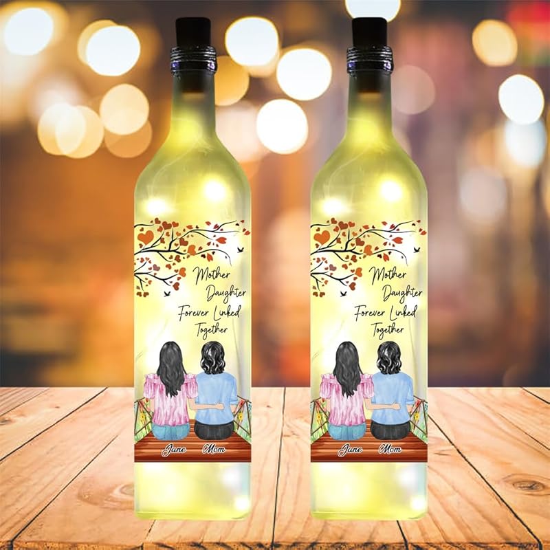 

Любовь между мамой и дочерью навсегда, персонализированный подарок-светильник в виде бутылки на День матери, индивидуальный ночник-светильник в виде бутылки для матери и дочери, подарок для Style-06