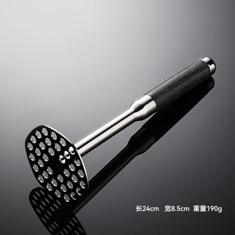 

316 нержавеющая сталь черного цвета с деревянной ручкой, картофельный пресс, картофельная давилка, бытовые кухонные гаджеты Potatoes are pressed long