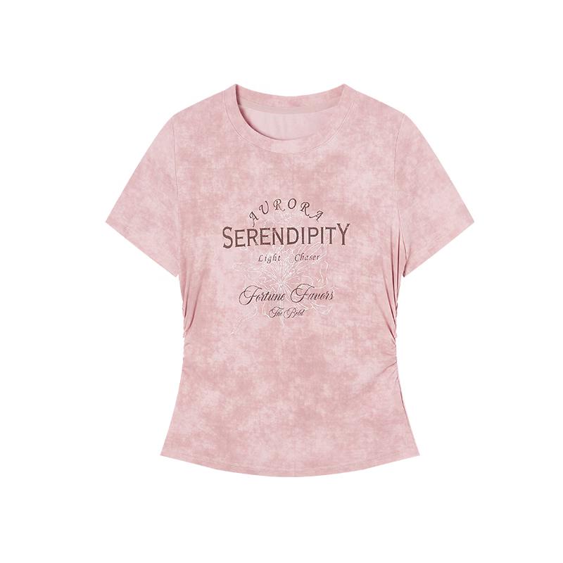 Xiangying Women s Letter Print Short-Sleeve T-Shirt M