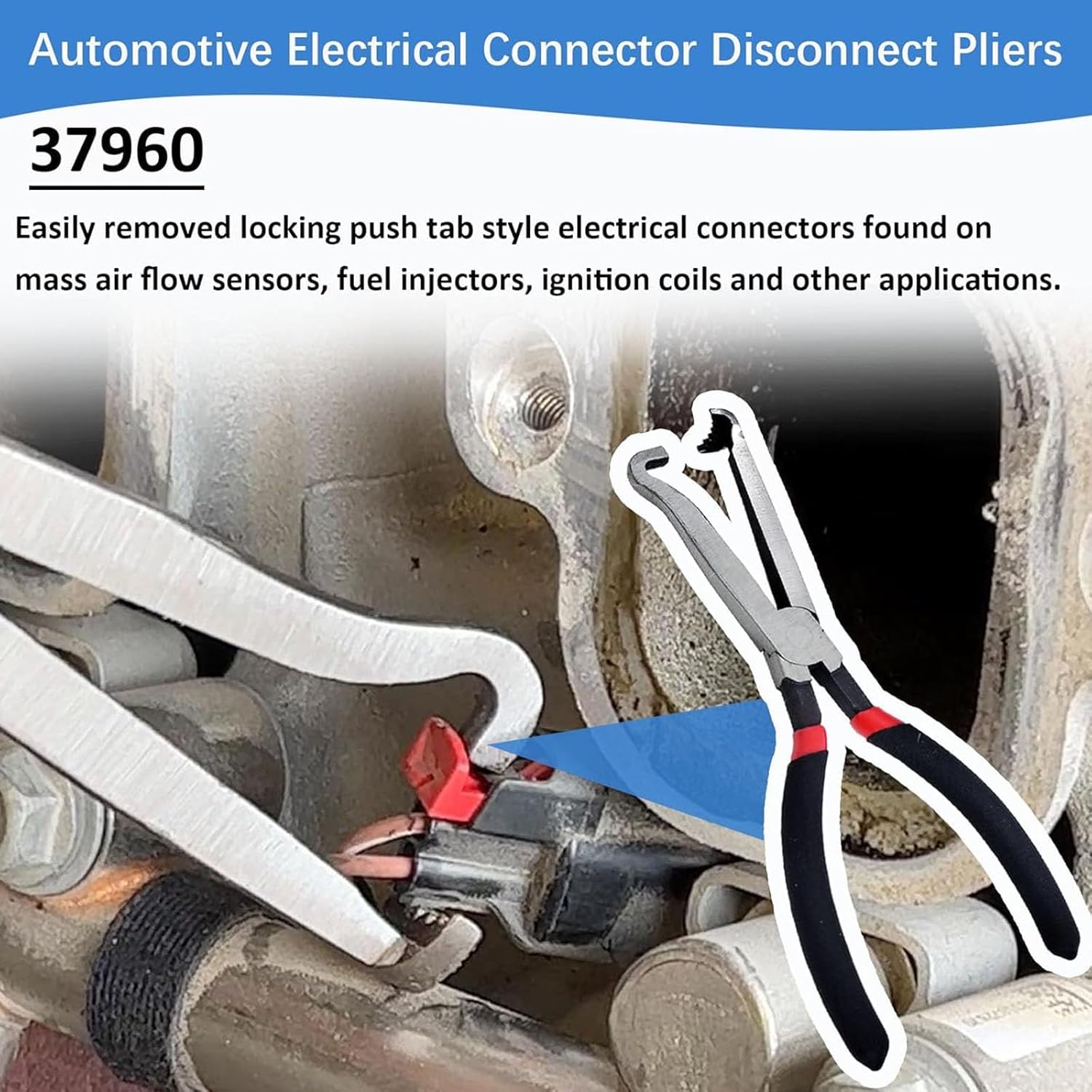 

37960 Electrical Disconnect Pliers,8inch Automotive Tools Electrical Connector Pliers,Automotive Electrical Plug Connector Disconnect Tool,Fuel Line чёрный