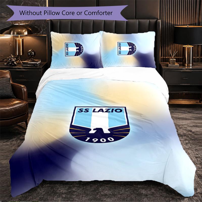 Lazio FC Themed Bedding 3Pcs Duvet Cover Set Decorative Bed Linen For Teen Room Home Decoration