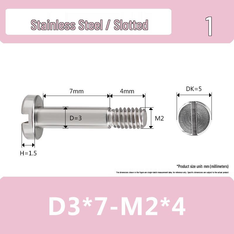 Stainless Steel M2-M2.5 Slotted Partial Thread Shoulder Bolt Screw