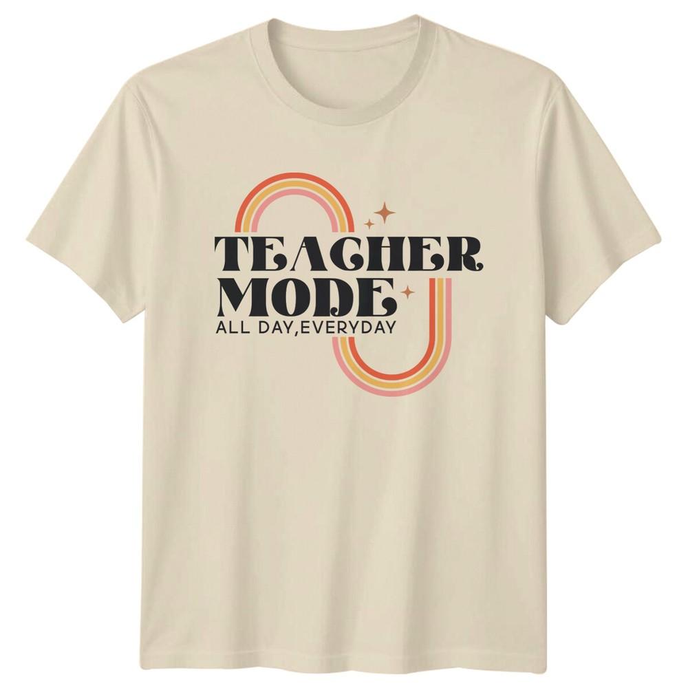Teacher Mode All Day Everyday TShirt Retro Teacher Rainbow Tee a