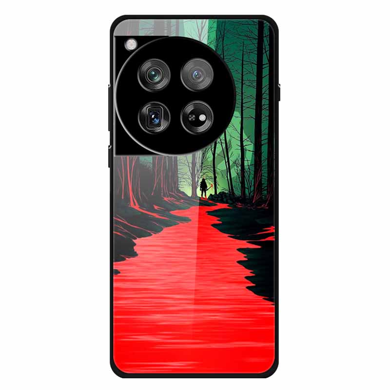 For Oneplus 12 12R Case Tempered Glass Luxury Hard Back Cover for Oneplus 12 12RCases Space Soft Bumpers for One Plus 12 5G Wolf