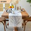 Minimalist Linen Cotton Embroidered Table Runner With Tassels Dining Decor Rustic Floral