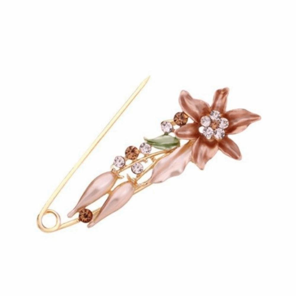 Rhinestones Flower Brooch Adjustable Waist Fastening Pins Versatile Brooches  Dress Decoration