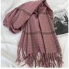 Scarf Women's Autumn and Winter New Thickened Imitation Cashmere Fringed Shawl Student  Warm Shawl