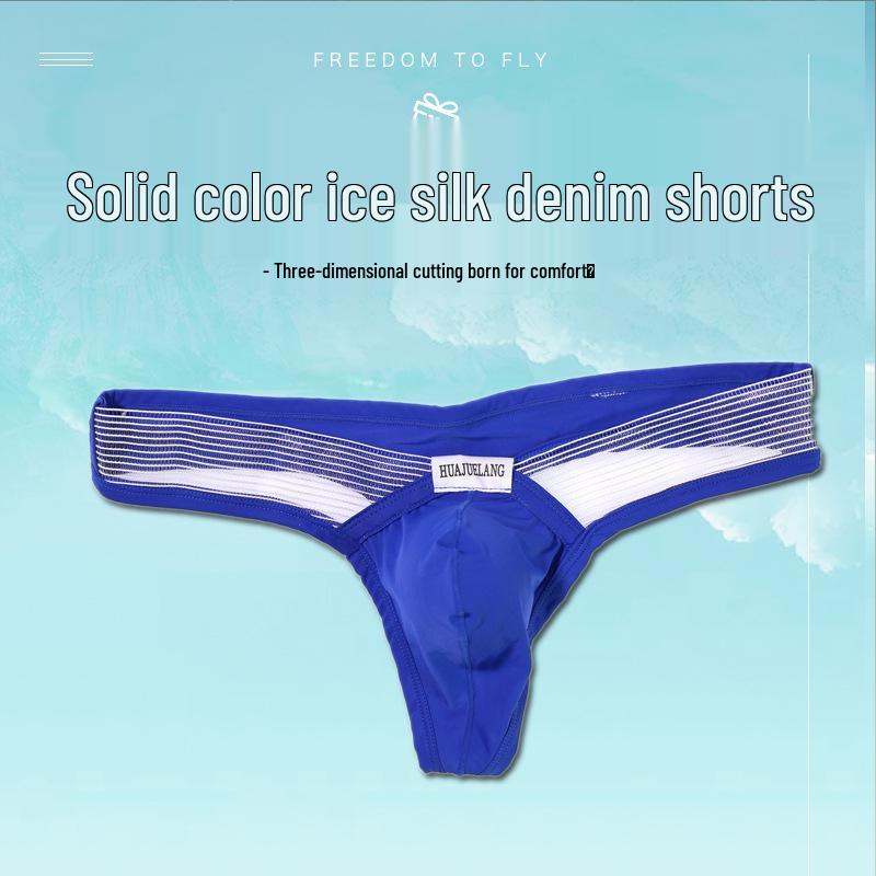 Men's European & American Style Ice Silk Thong - Cool & Sexy Summer Underwear